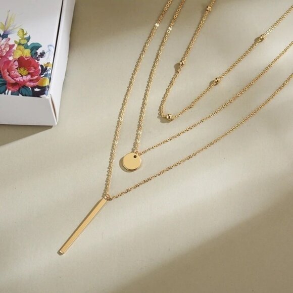 14K Gold filled Layering Bar Necklace - Picture 6 of 6